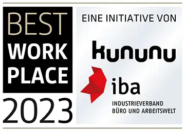Gewinner Badge Best Work Place 2023 von mgp Arbeitsrecht