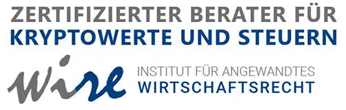 Logo ZERTIFIZIERTER BERATER FÜR KRYPTO & STEUERN (WIRE)
